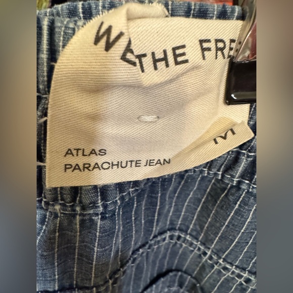 NWT Free People We The Free Atlas Parachute Jeans Explorer striped blue - Medium - Picture 10 of 11